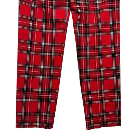 J. Crew Cameron High Rise Red Plaid Pants Size 0 - Picture 4 of 9